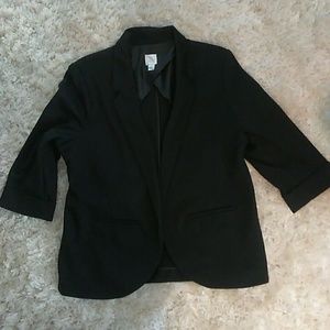 Lauren Conrad Black Knit 3/4 Sleeve Blazer